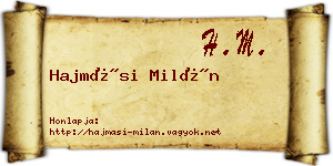 Hajmási Milán névjegykártya