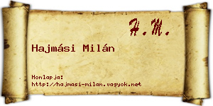 Hajmási Milán névjegykártya